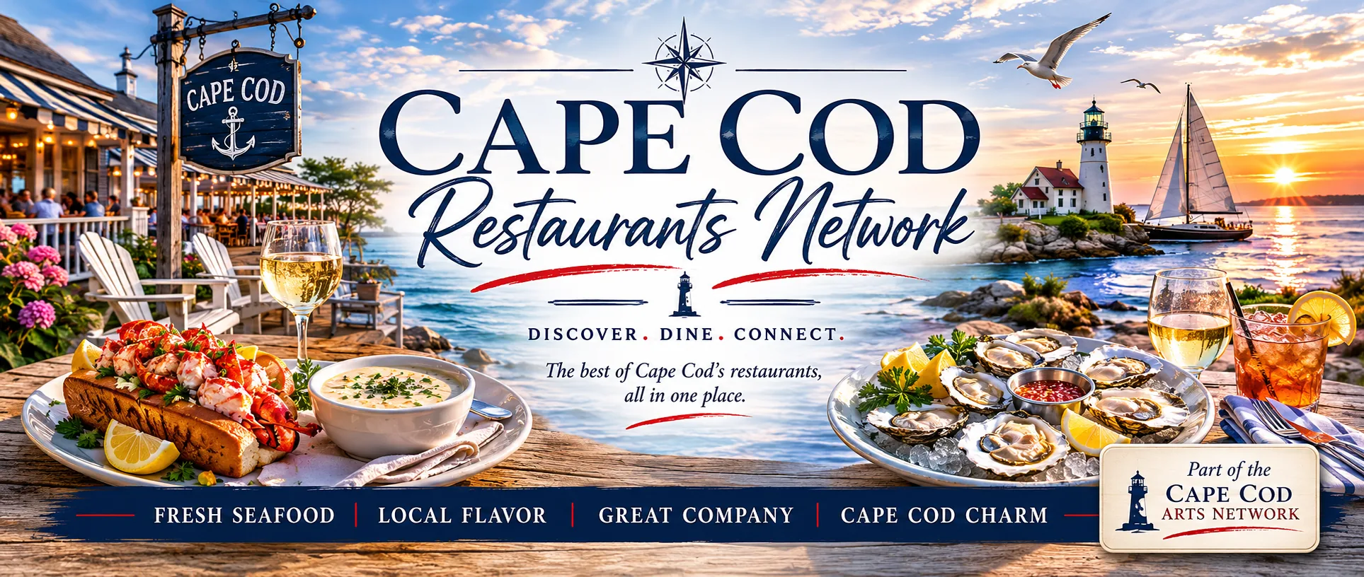 Cape Cod Restaurants Network waterfront dining banner